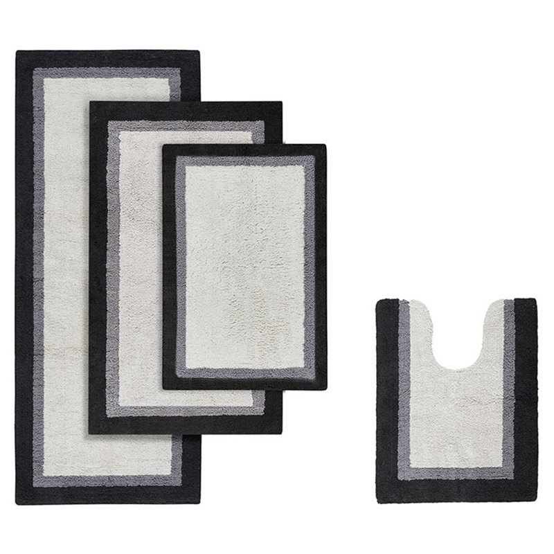 Madison Park Amherst 100 Percent Cotton Bath Rug in Black Finish
