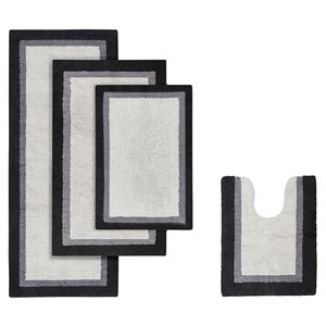 Madison Park Amherst 100 Percent Cotton Bath Rug in Black Finish