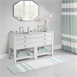 Madison Park Spa 100 Percent Cotton Reversible Bath Rug in Aqua Blue