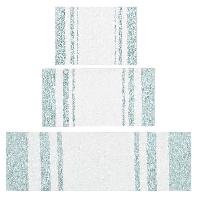 Madison Park Spa 100 Percent Cotton Reversible Bath Rug in Aqua Blue