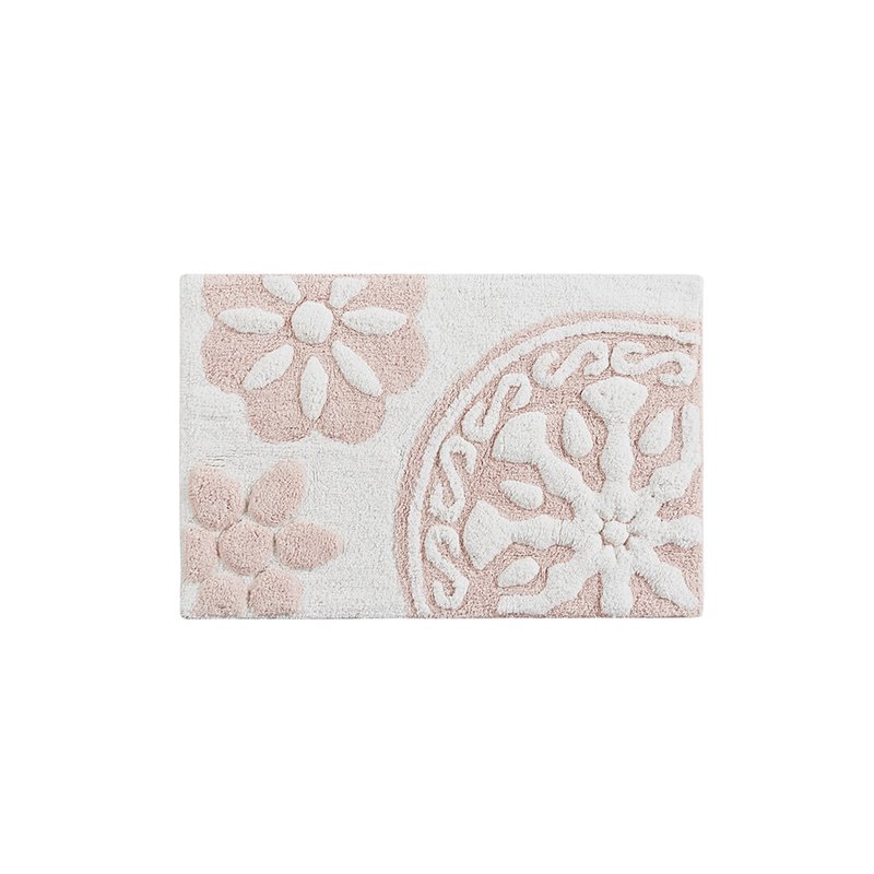 Madison Park Casablanca 100 Percent Cotton Medallion Tufted Rug in Pink