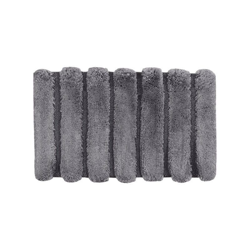 Madison Park 100 Percent Polyester Fabric Solid Tufted Rug in Gray