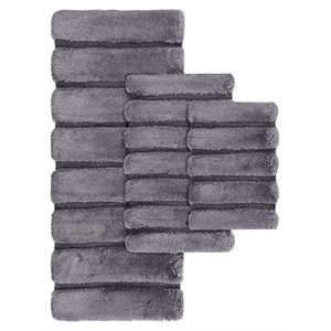 Madison Park 100 Percent Polyester Fabric Solid Tufted Rug in Gray