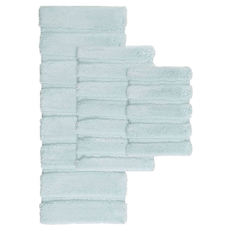 Madison Park 100 Percent Polyester Fabric Solid Tufted Rug in Seafoam Green