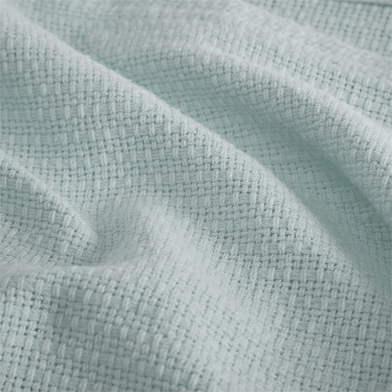Madison Park Cotton Freshspun Basketweave Blanket with 1