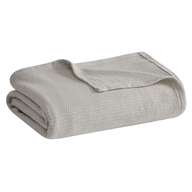 Madison Park Cotton Freshspun Basketweave Blanket with 1