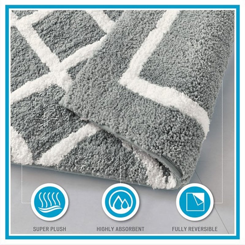 Madison Park Bittman Polyester Reversible Tufted Microfiber Rug in Navy