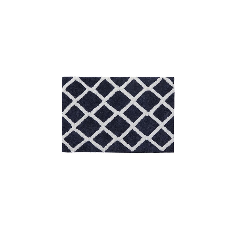 Madison Park Bittman Polyester Reversible Tufted Microfiber Rug in Navy