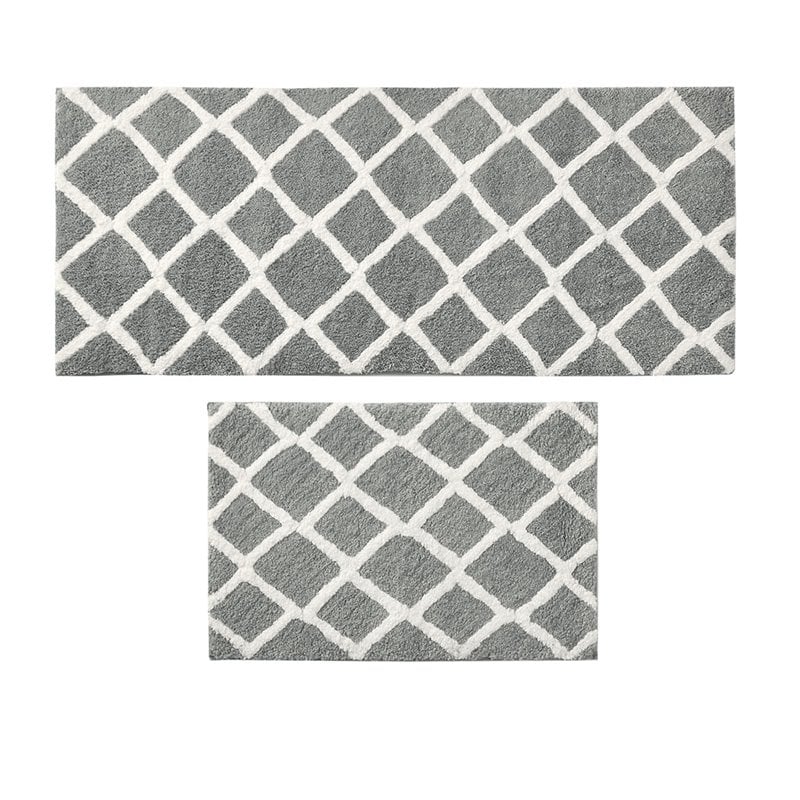 Madison Park Bittman Polyester Reversible Tufted Microfiber Rug in Gray
