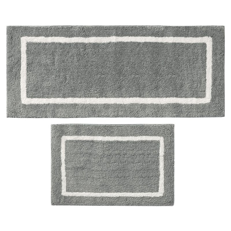 Madison Park Bittman Polyester Reversible Tufted Microfiber Rug in Gray