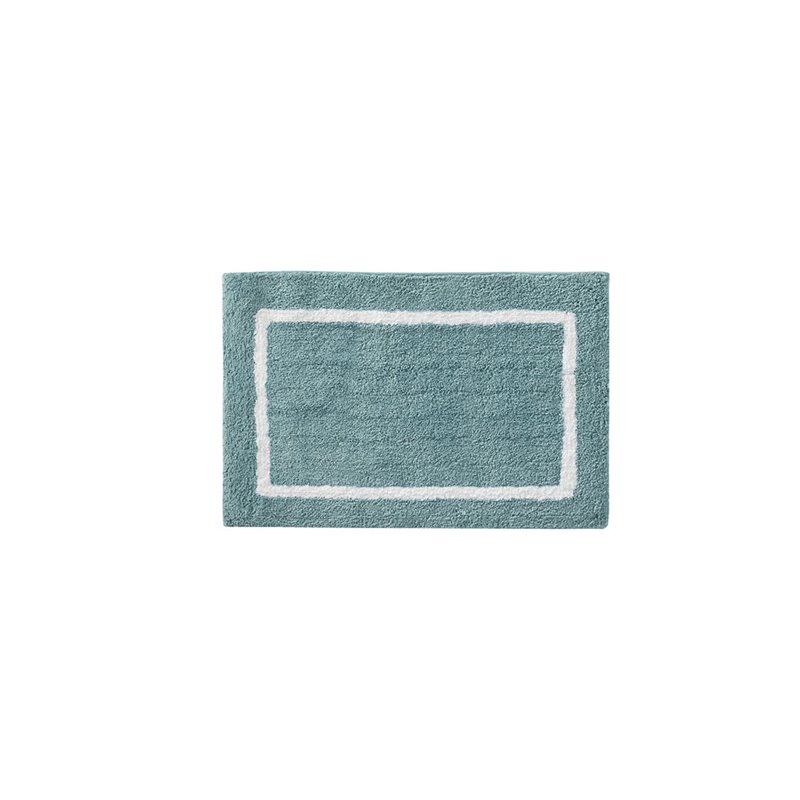 Madison Park Bittman Polyester Reversible Tufted Microfiber Rug in Aqua Blue
