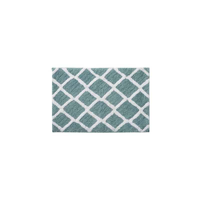 Madison Park Bittman Polyester Reversible Tufted Microfiber Rug in Aqua Blue