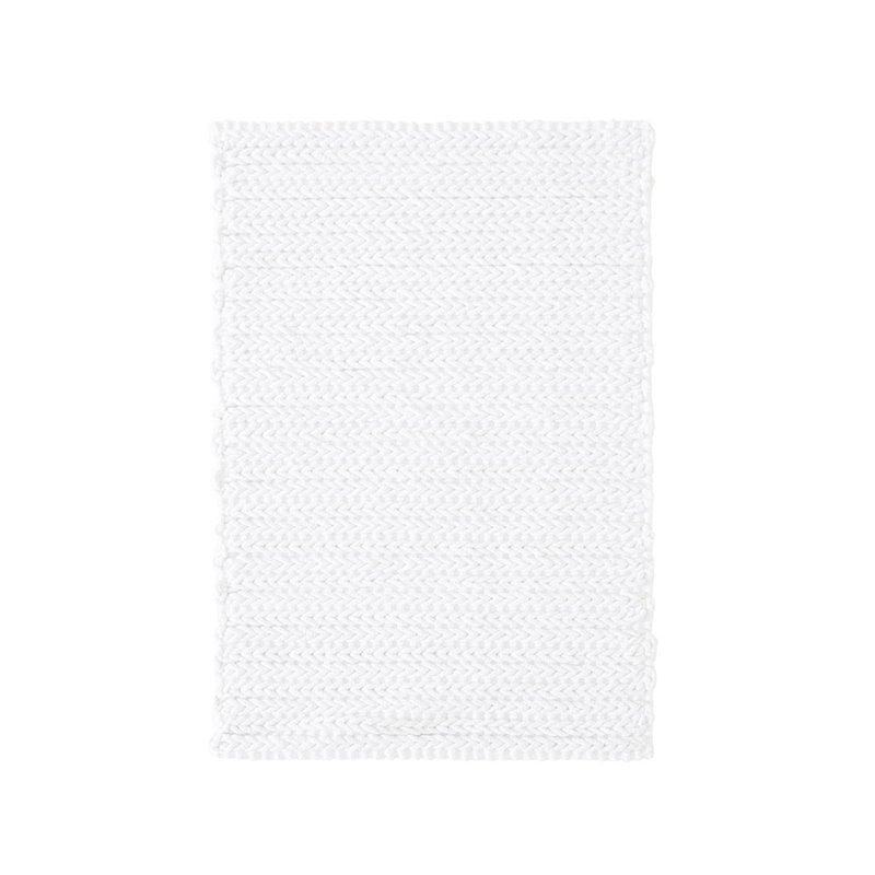 Madison Park Lasso 100 Percent Cotton Chenille Chain Stitch Rug - White