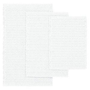 Madison Park Lasso 100 Percent Cotton Chenille Chain Stitch Rug - White