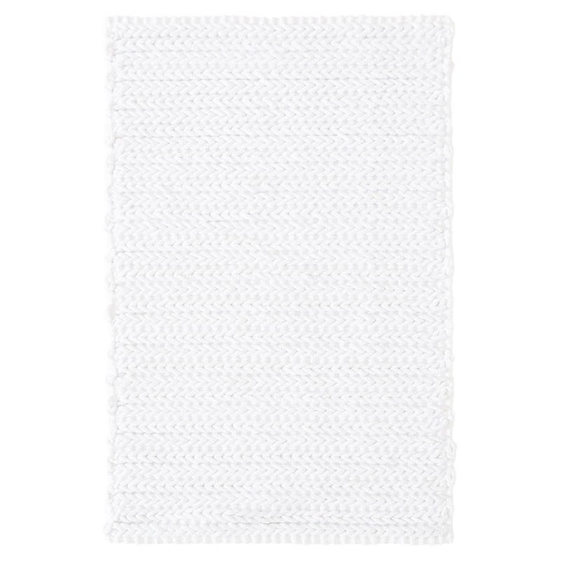 Madison Park Lasso 100 Percent Cotton Chenille Chain Stitch Rug in White