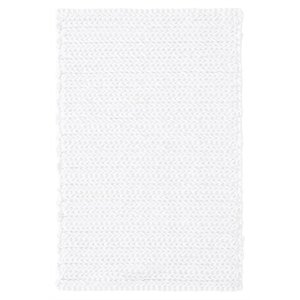 Madison Park Lasso 100 Percent Cotton Chenille Chain Stitch Rug in White