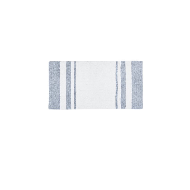 Madison Park Spa 100 Percent Cotton Reversible Bath Rug - Blue