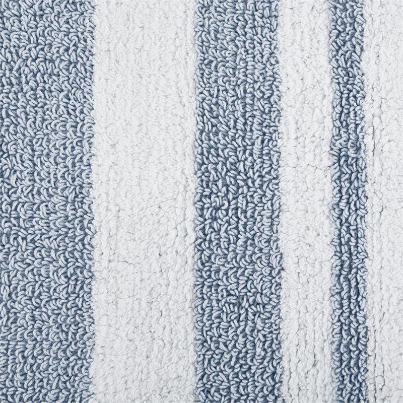 Madison Park Spa 100 Percent Cotton Reversible Bath Rug - Blue