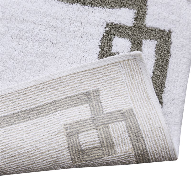 Madison Park Evan 100 Percent Cotton Tufted Bath Rug in White