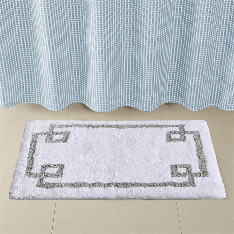 Madison Park Evan 100 Percent Cotton Tufted Bath Rug in White