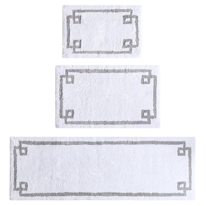 Madison Park Evan 100 Percent Cotton Tufted Bath Rug in White