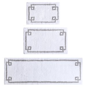 Madison Park Evan 100 Percent Cotton Tufted Bath Rug in White