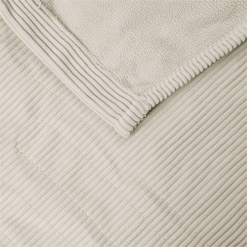 Beautyrest Polyester Knitted Micro Fleece Solid Textured Heated Blanket in Beige