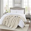 Beautyrest Polyester Knitted Micro Fleece Solid Textured Heated Blanket in Beige