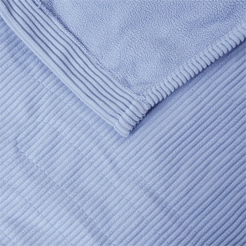 Beautyrest Polyester Knitted Micro Fleece Solid Textured Heated Blanket - Blue