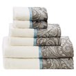 Madison Park Aubrey 6-Piece Cotton Jacquard Towel Set in Blue/Brown