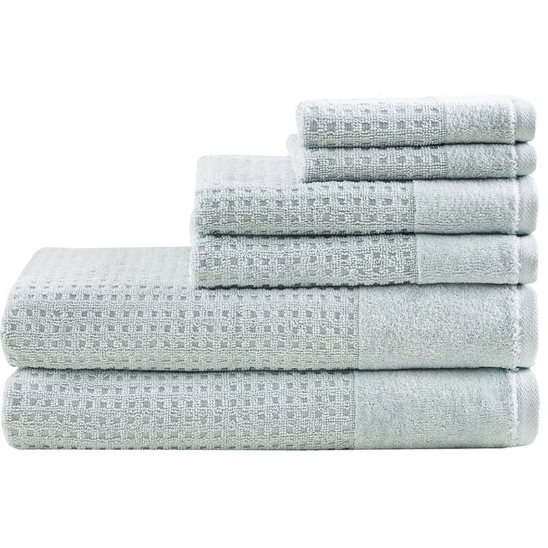 Madison Park Spa 6-Piece 100 Percent Cotton Towel Set in Aqua Blue