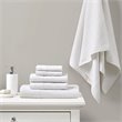 Madison Park Spa 6-Piece 100 Percent Cotton Waffle Towel Set in White