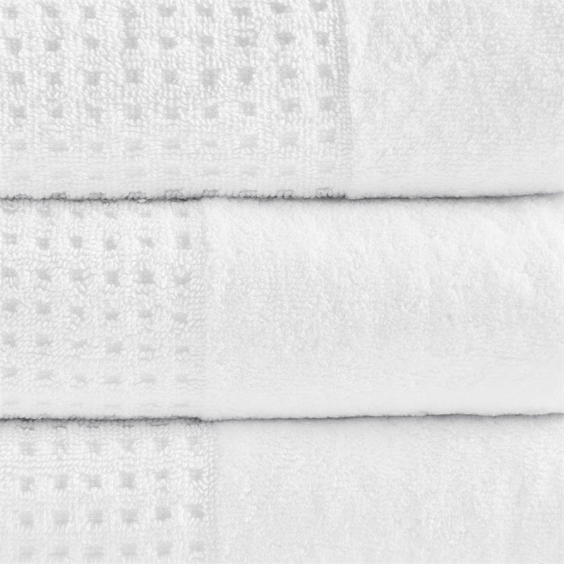 Madison Park Spa 6-Piece 100 Percent Cotton Waffle Towel Set in White