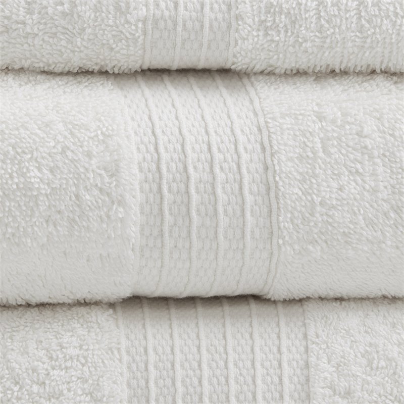Madison Park Organic 6-Piece 100 Percent Cotton Towel Set in White