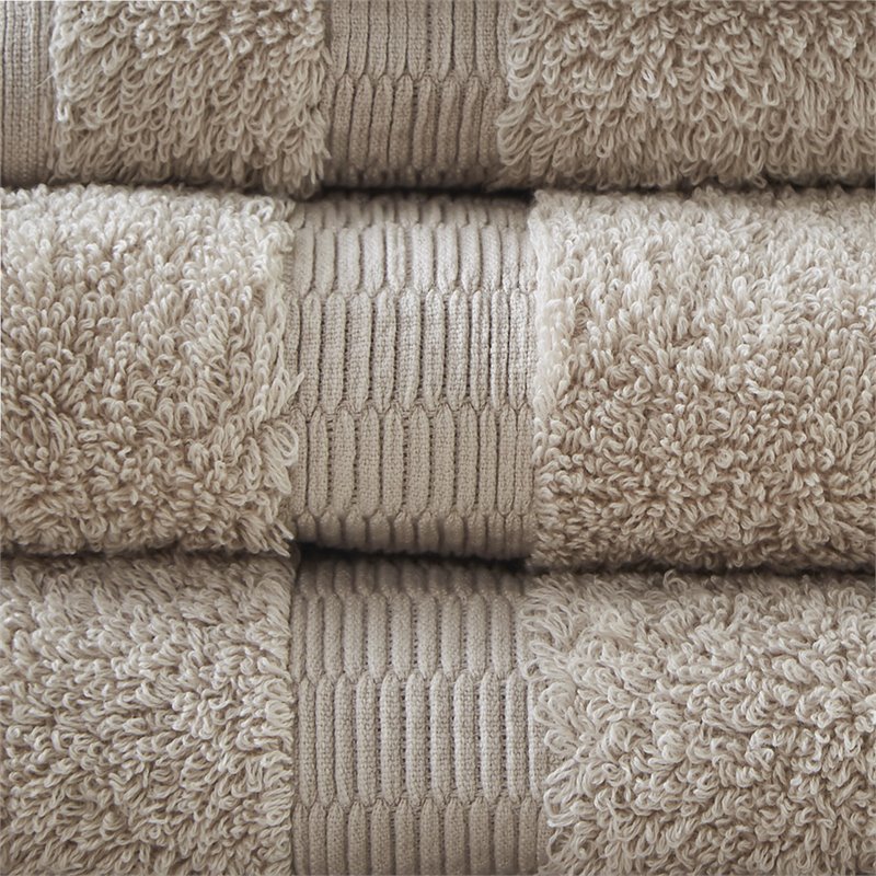 Madison Park Signature Luce 6-Piece Egyptian Cotton Towel Set in Sand Brown