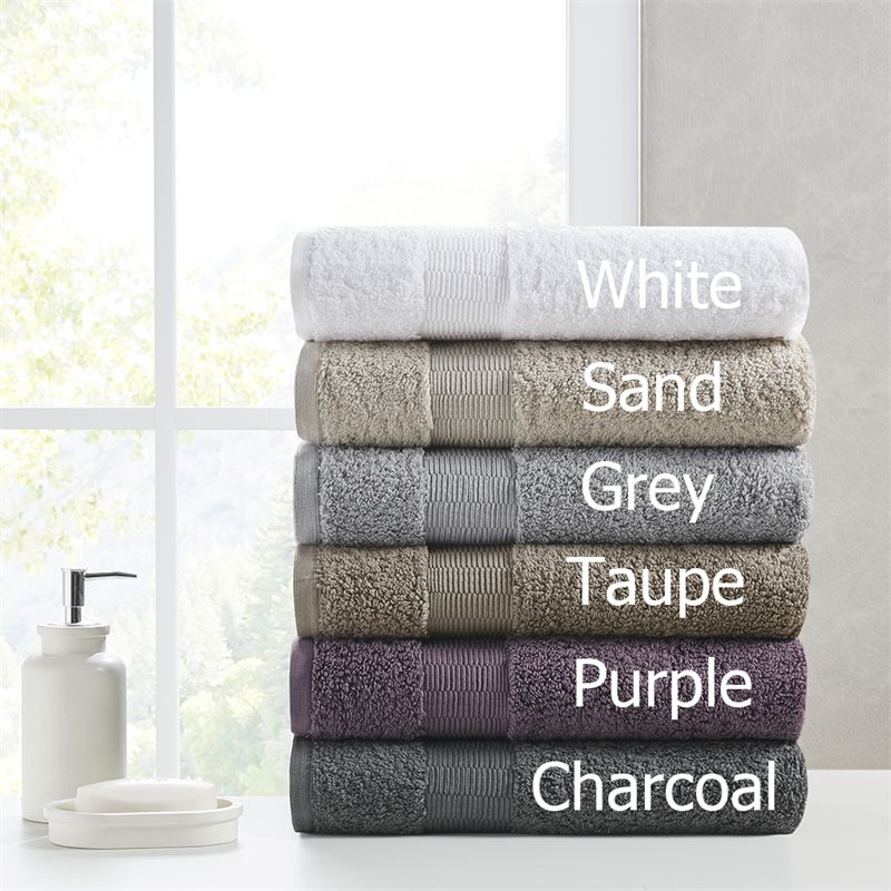 Madison Park Signature Luce 6-Piece Egyptian Cotton Towel Set in Sand Brown