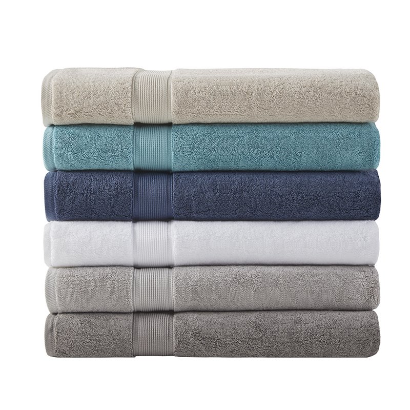 Madison Park Signature 100 Percent Cotton Bath Sheet in Silver (Set of 2)