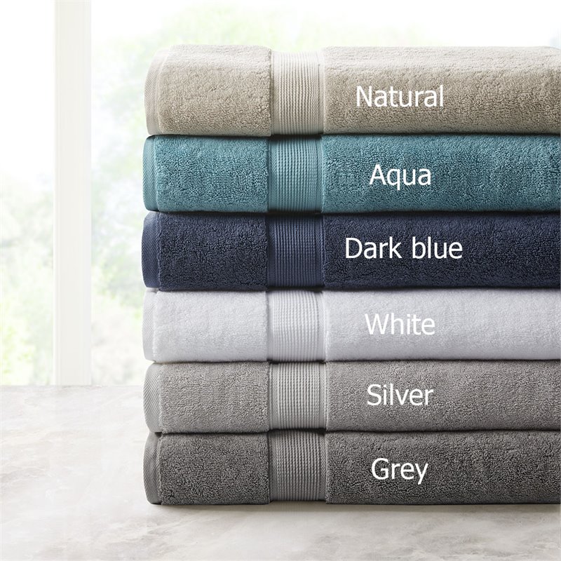 Madison Park Signature 100 Percent Cotton Bath Sheet in Silver (Set of 2)