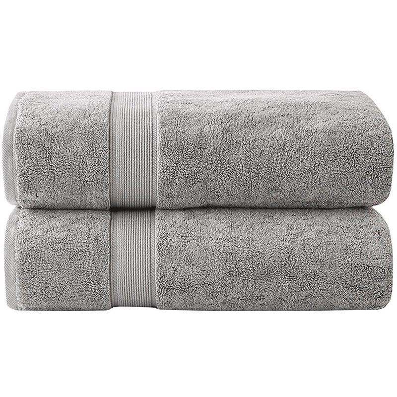 Madison Park Signature 800GSM 100-percent Cotton Bath Sheet Antimicrobial 2 Piece Set - Grey