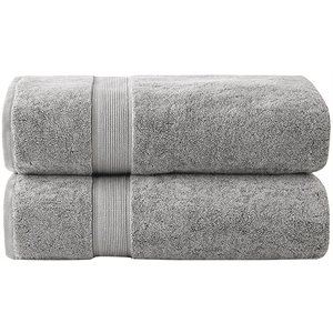 Madison Park Signature 100 Percent Cotton Bath Sheet in Silver (Set of 2)