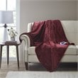 Beautyrest Polyester Microlight and Berber Solid Heated Throw in Red