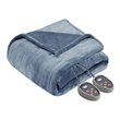 Beautyrest Polyester Solid Microlight Heated Blanket in Blue