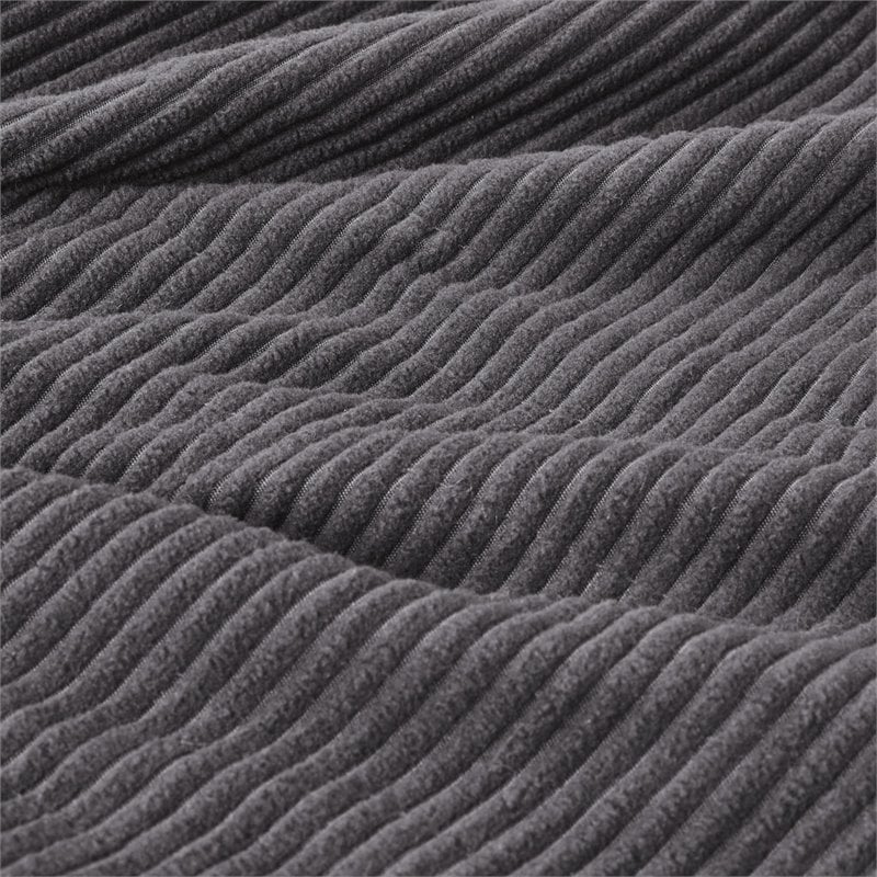 Beautyrest Polyester Knitted Micro Fleece Solid Textured Heated Blanket in Gray
