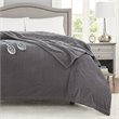 Beautyrest Polyester Knitted Micro Fleece Solid Textured Heated Blanket in Gray