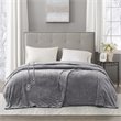 Beautyrest Polyester Solid Microlight Heated Blanket in Gray