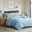 Madison Park 100 Percent Polyester Faux Fur Comforter Mini Set in Aqua Blue