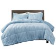 Madison Park 100 Percent Polyester Faux Fur Comforter Mini Set in Aqua Blue