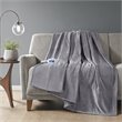 Beautyrest Polyester Knitted Solid Microlight Heated Throw in Gray