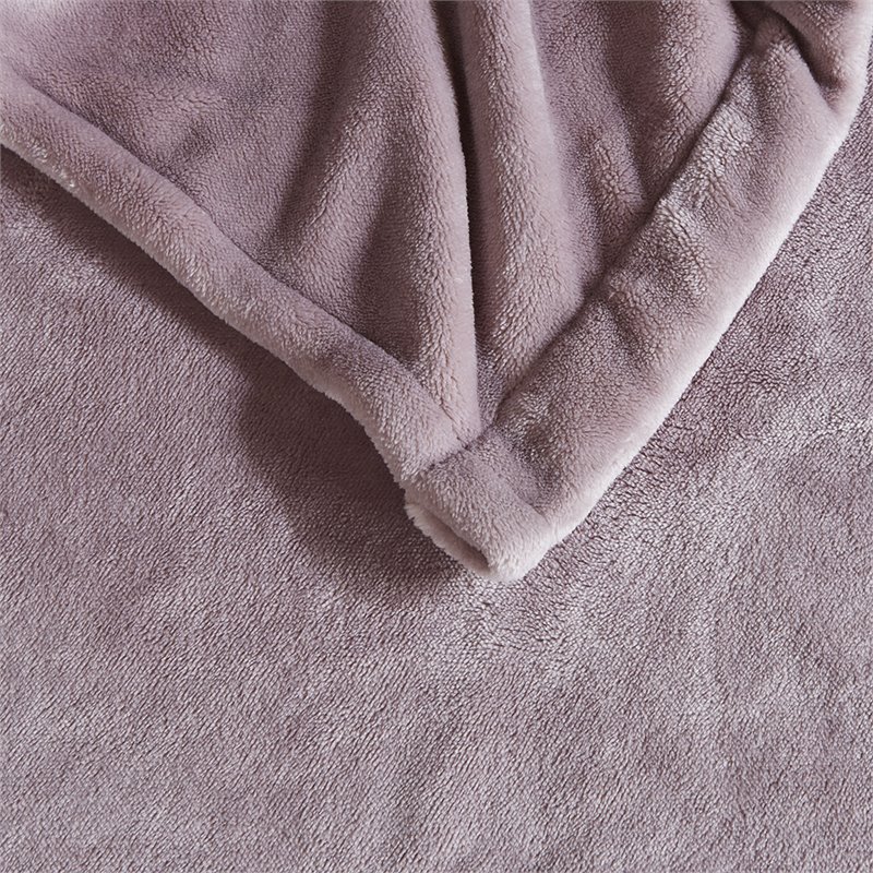 Beautyrest Polyester Knitted Solid Microlight Heated Blanket in Lavender Purple