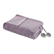 Beautyrest Polyester Knitted Solid Microlight Heated Blanket in Lavender Purple